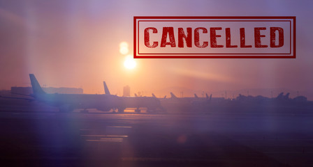 Canceled air services due to a coronavirus epidemic