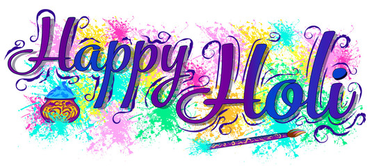 Happy Holi party poster. Wall stickers