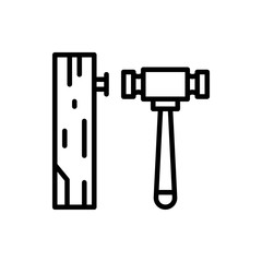 Hammer Vector Icon Line Style Illustrations 