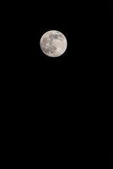 Closeup of a Full Moon in a Black Sky