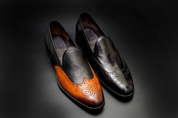 handmade leather men shoes isolated 