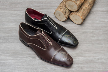 handmade leather men shoes isolated 