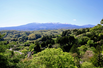 霞ヶ城天守台からの眺め（福島県・二本松市）