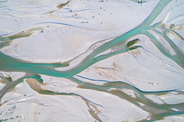Detail of the Tagliamento river from above, Friuli Venezia Giulia, Italy, Europe
