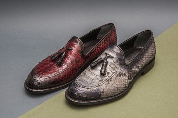 snake skin handmade leather men shoes