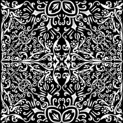 white abstract square decorated symmetrical design