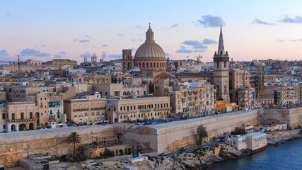 Valletta the capital city of Malta from above - aerial photography