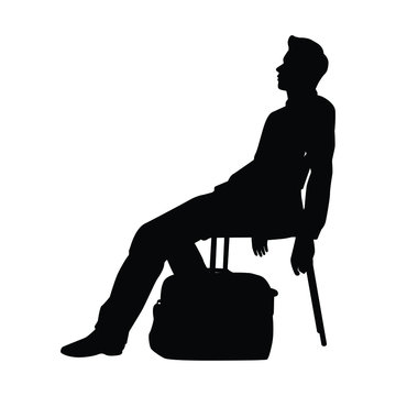 recommend clip art: Unemployed man in business crisis silhouette man