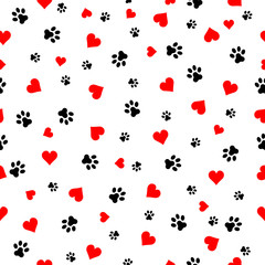 Dog Paw Cat Paw heart love puppy foot print 