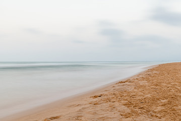 Fototapeta na wymiar Long exposure view of beach in Mediterranean Sea