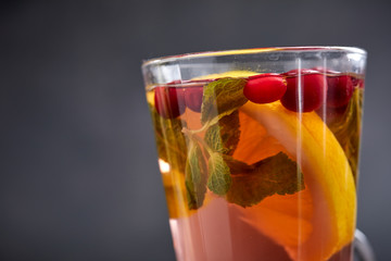 winter drinks with herbs and fruits