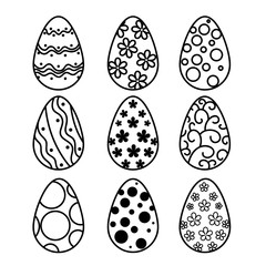 Coloring book with Easter eggs - vector illustration.