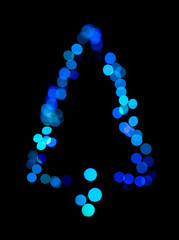 Christmas tree made ​​of bokeh lights