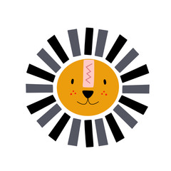 Cute cartoon animal vector illustration. Abstract icon for baby posters, art prints, fashion apparel or stickers.