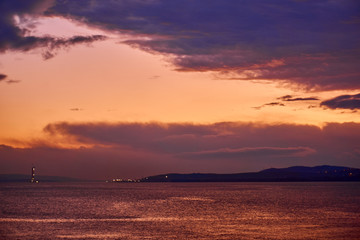 A beautiful view from Dardanelles strait at sunset
