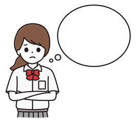 学生 女の子 吹き出し イラスト