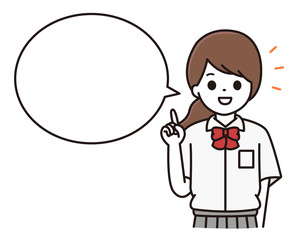 学生 女の子 吹き出し イラスト