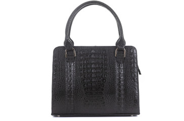 expensive black leather bag with handle