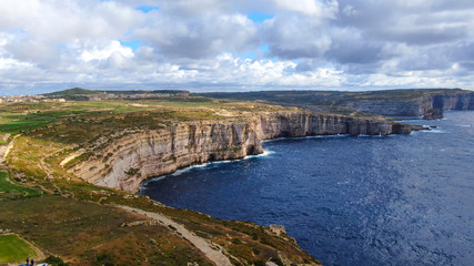 Flight along the coast of Gozo Malta - amazing nature - aerial photography