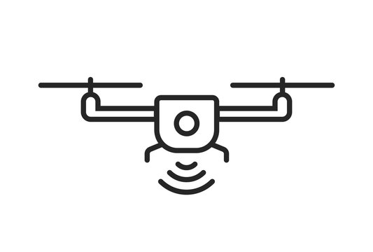 Drone with WiFi sing icon 
