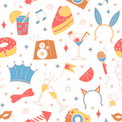 Birthday Party Seamless pattern for web, wallpaper, wrapping, scrapbook