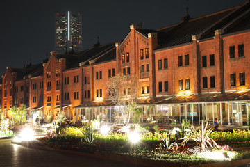 Naklejka premium 赤レンガ倉庫の夜景