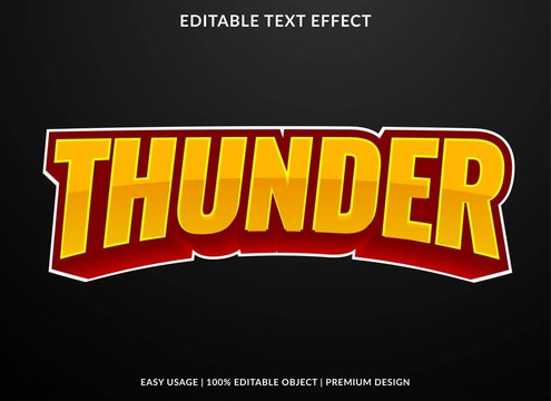 thunder text effect template with 3d style and bold font concept use for brand label and logotype sticker