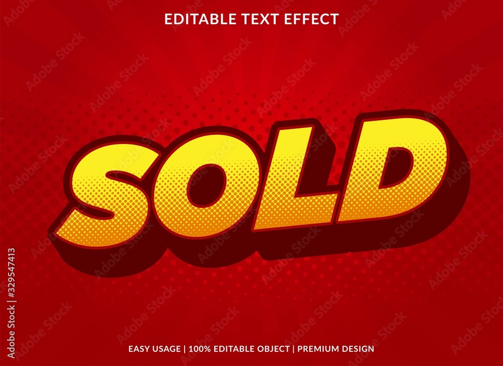 Fototapete sold text effect template with 3d style and bold font concept use for brand label and logotype stick