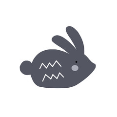 Cute cartoon animal vector illustration. Abstract icon for baby posters, art prints, fashion apparel or stickers.