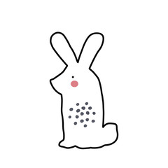 Cute cartoon animal vector illustration. Abstract icon for baby posters, art prints, fashion apparel or stickers.