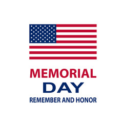 Memorial Day USA. Remember and Honor. Celebrated in the United States on the last Monday of May. Poster, card, banner, background, T-shirt design. Vector ilustration eps 10