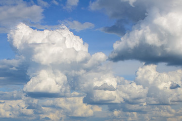 Beautiful clouds in the sky. Warm summer day