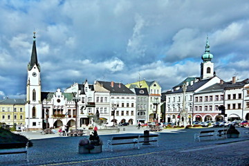 Fototapeta na wymiar Czech Republic-square in city Trutnov