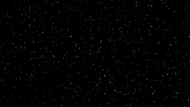 Abstract motion of white stars dots snow on isolated black background of space galaxy for abstract futuristic technology, christmas decoration overlay wallpaper with wave rotation flickering effects © Chan2545