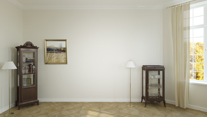 interior room for furniture, doors, decor elements