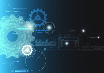 Abstract technology background Hi-tech ,Blue and black background ,Vector Illustration.