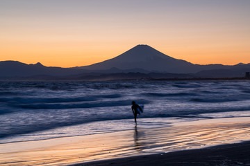Obraz premium 富士山と夕焼け