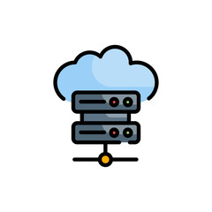 Cloud Sever Filled Outline Icon vector illustration 