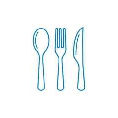 Spoon, fork and knife, icon Vector 