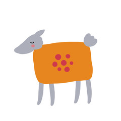 Cute cartoon animal vector illustration. Abstract icon for baby posters, art prints, fashion apparel or stickers.