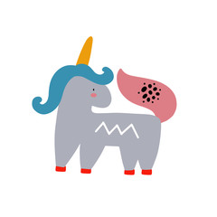 Cute cartoon animal vector illustration. Abstract icon for baby posters, art prints, fashion apparel or stickers.