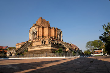 Fototapeta na wymiar Old pagoda temple in chiang mai thailand