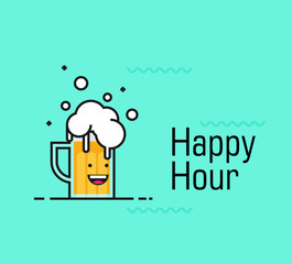 Beer. Flat icon vector isolated on color background