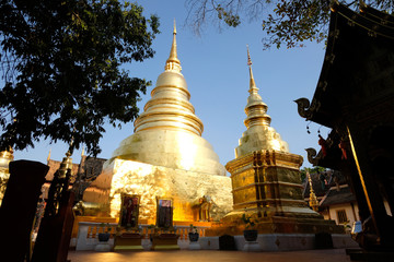 Naklejka premium Wat Phra Singh is a Buddhist temple in Chiang Mai, northern Thailand