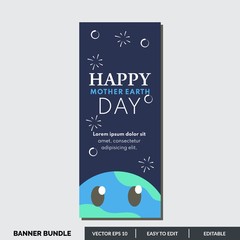 World earth day design for social media and advertising banner. Happy earth day banner, for environment safety celebration. Save the Earth concept. April 22. Nature Protection Flat Vector Illustration