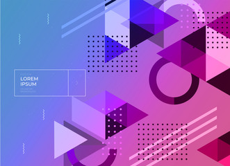Fototapeta premium Flat vector. Minimal geometric background. Dynamic shapes composition. Eps10 vector.