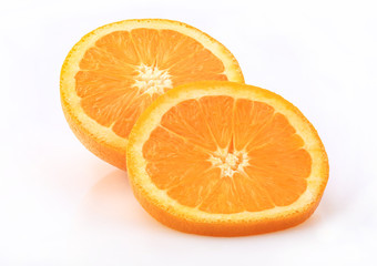  Ripe orange shot on a white background, isolated