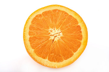  Ripe orange shot on a white background, isolated
