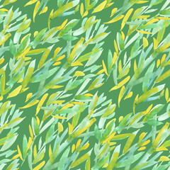 Spring meadow foliage watercolor seamless pattern