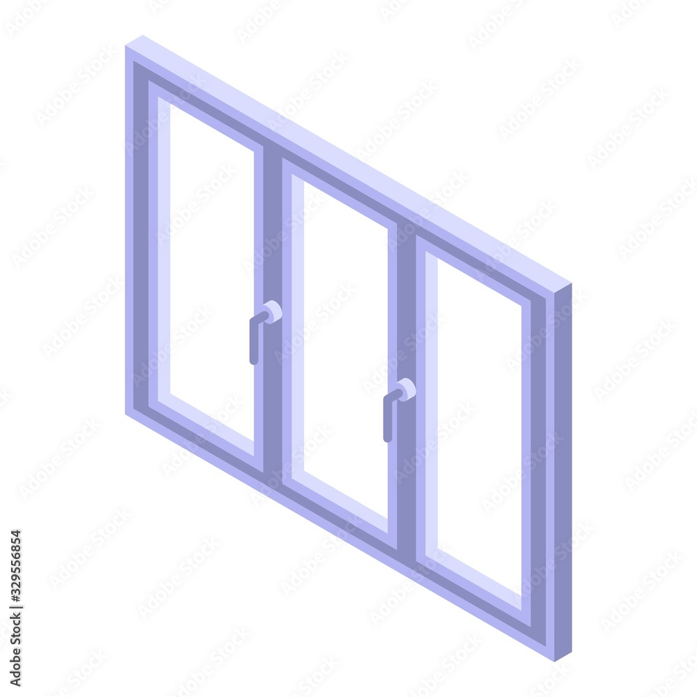 Poster plastic window frame icon. isometric of plastic window frame vector icon for web design isolated on 